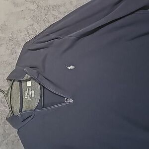 Polo Ralph Lauren Luxury Jersey Quarter-Zip Pullover navy/charcoal gray